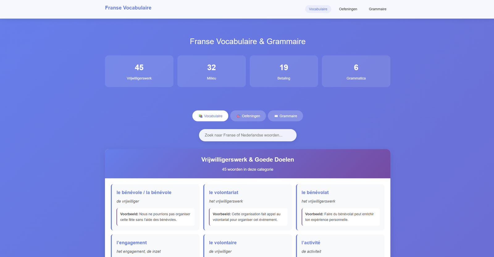 Oefeingen website